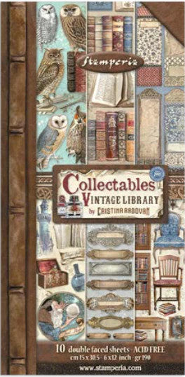 Stamperia Vintage Library 6” x 12” Paper Collection
